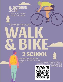 walk, bike or roll to school day flyer